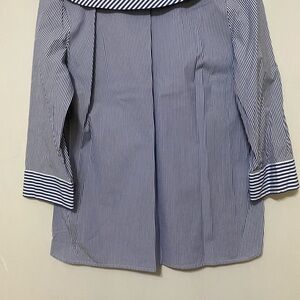 Talbots Navy and White Striped Shirt